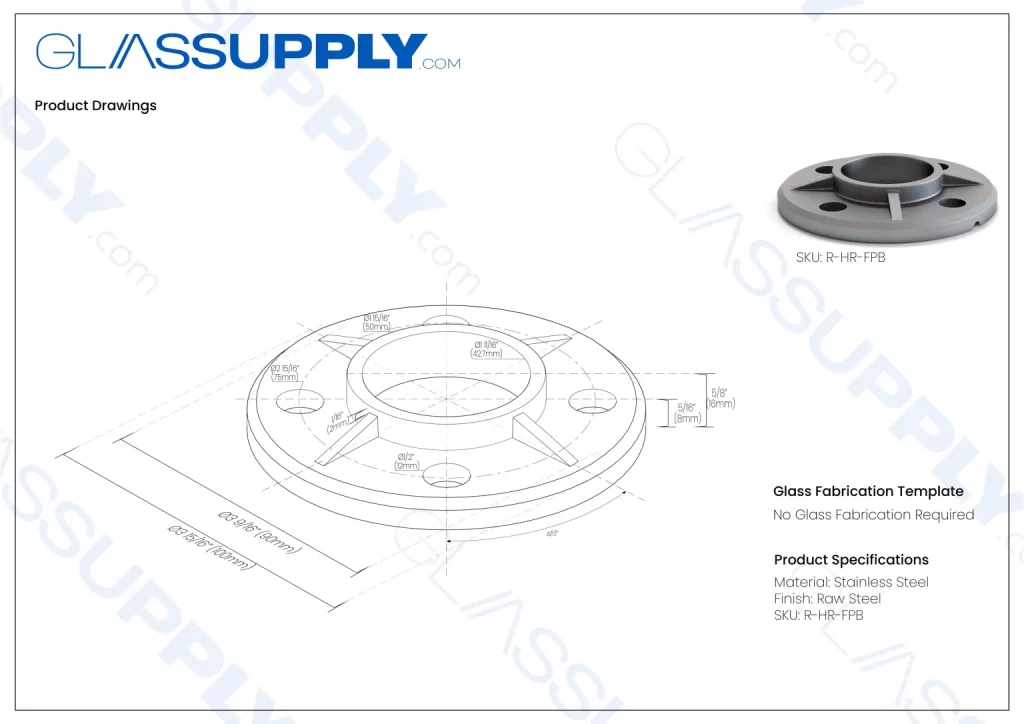 Handrail Floor Post Base