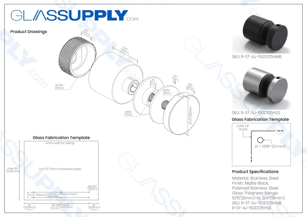 GS Adjustable Standoff 1-1/4“ Base Height