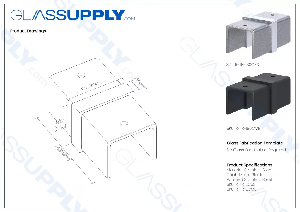 Top Rail 180° Connector