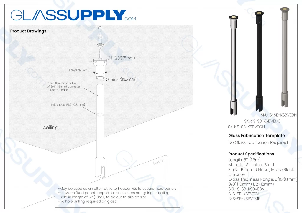 Vertical – Ceiling Support Bar