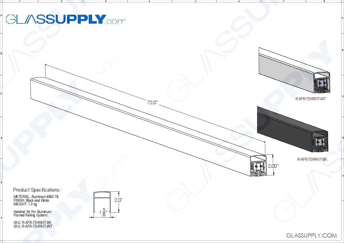 Handrail Kit for Aluminum Framed Railing System