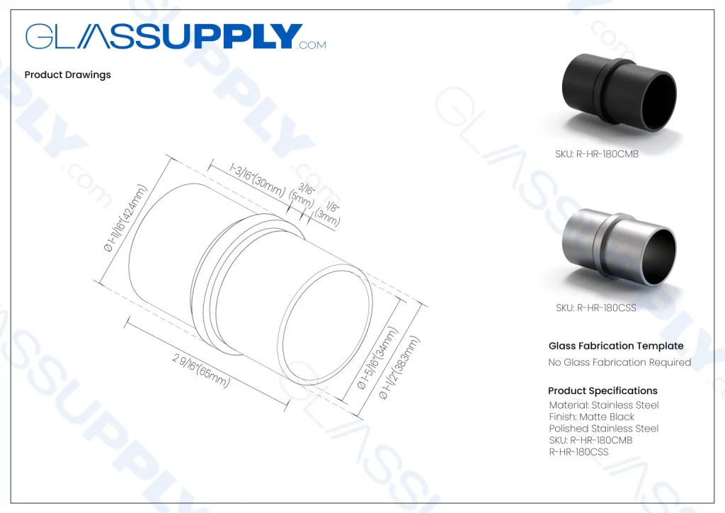 Handrail 180° Connector