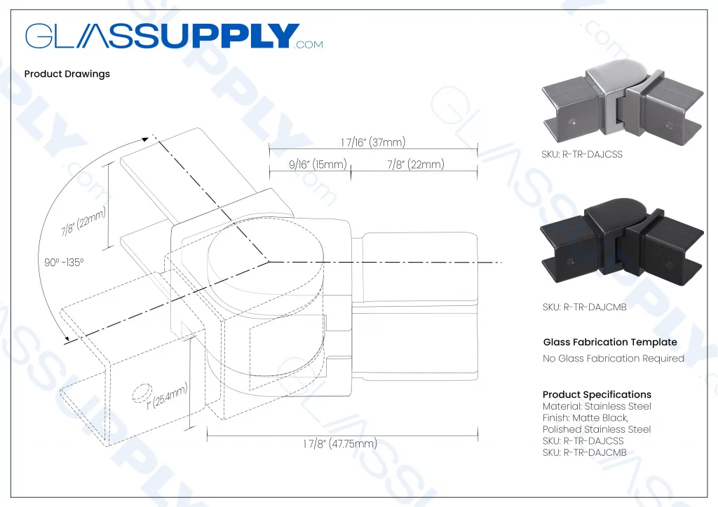 Top Rail Downward Adjustable Connector