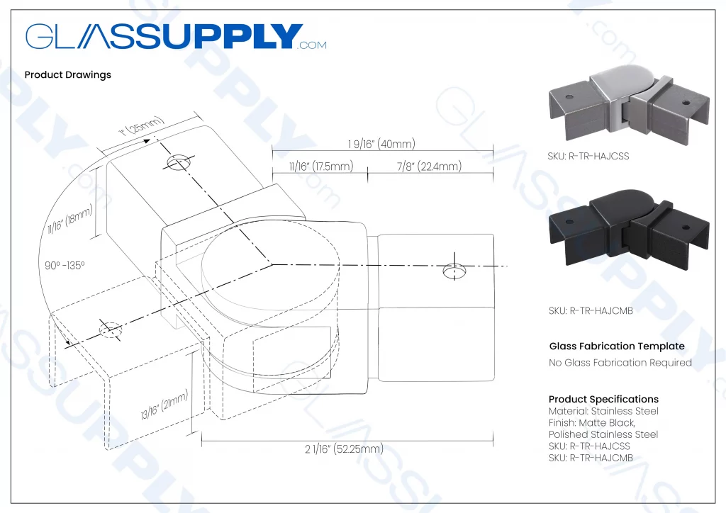 Top Rail Horizontal Adjustable Connector