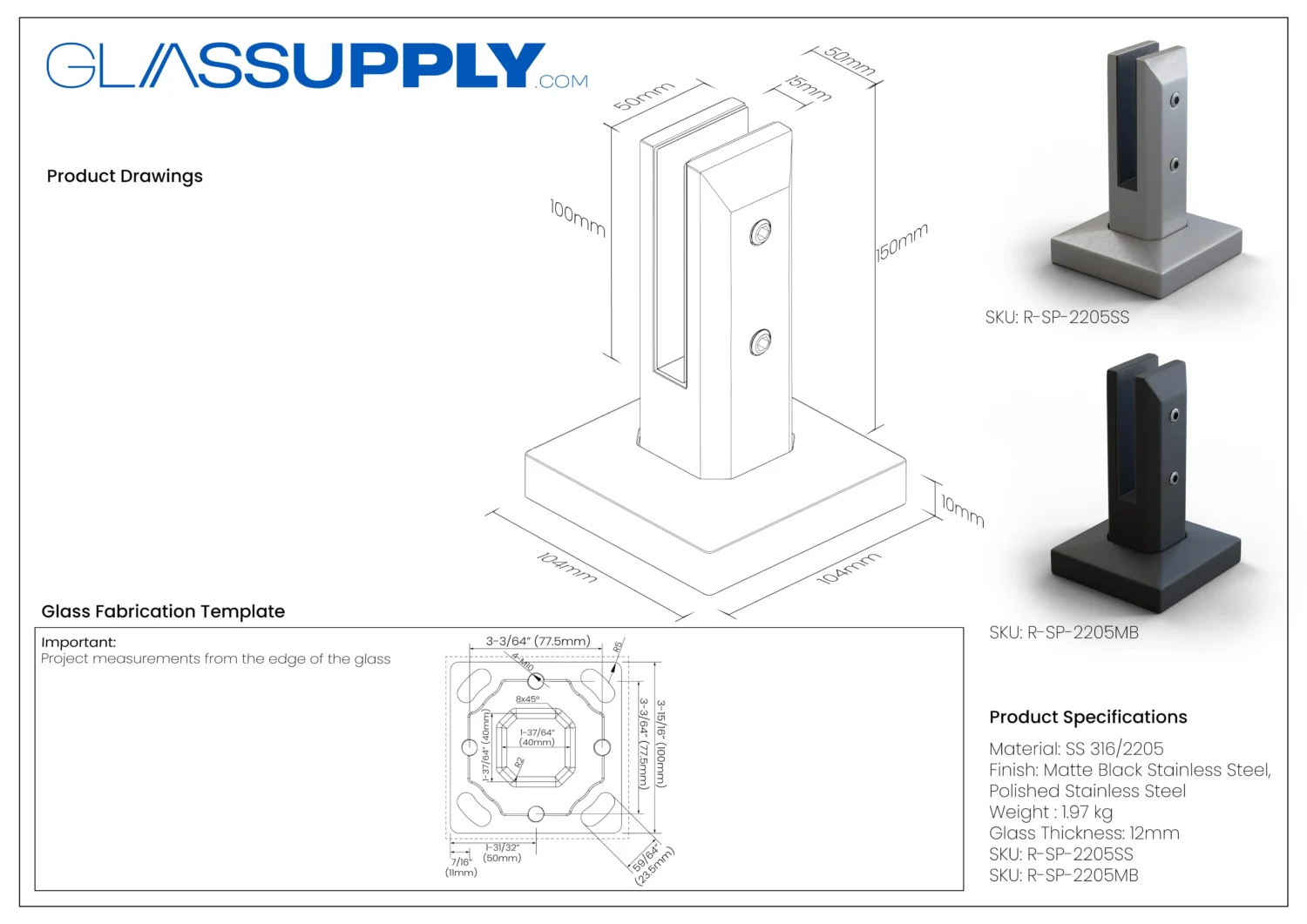 GS 2205 Duplex Stainless-Steel Surface Mount Spigot